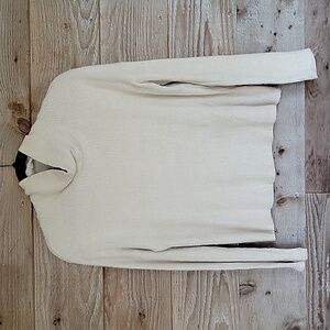 Lulus Size XS Tan All Set Ribbed Knit Backless Turtleneck Sweater NWT